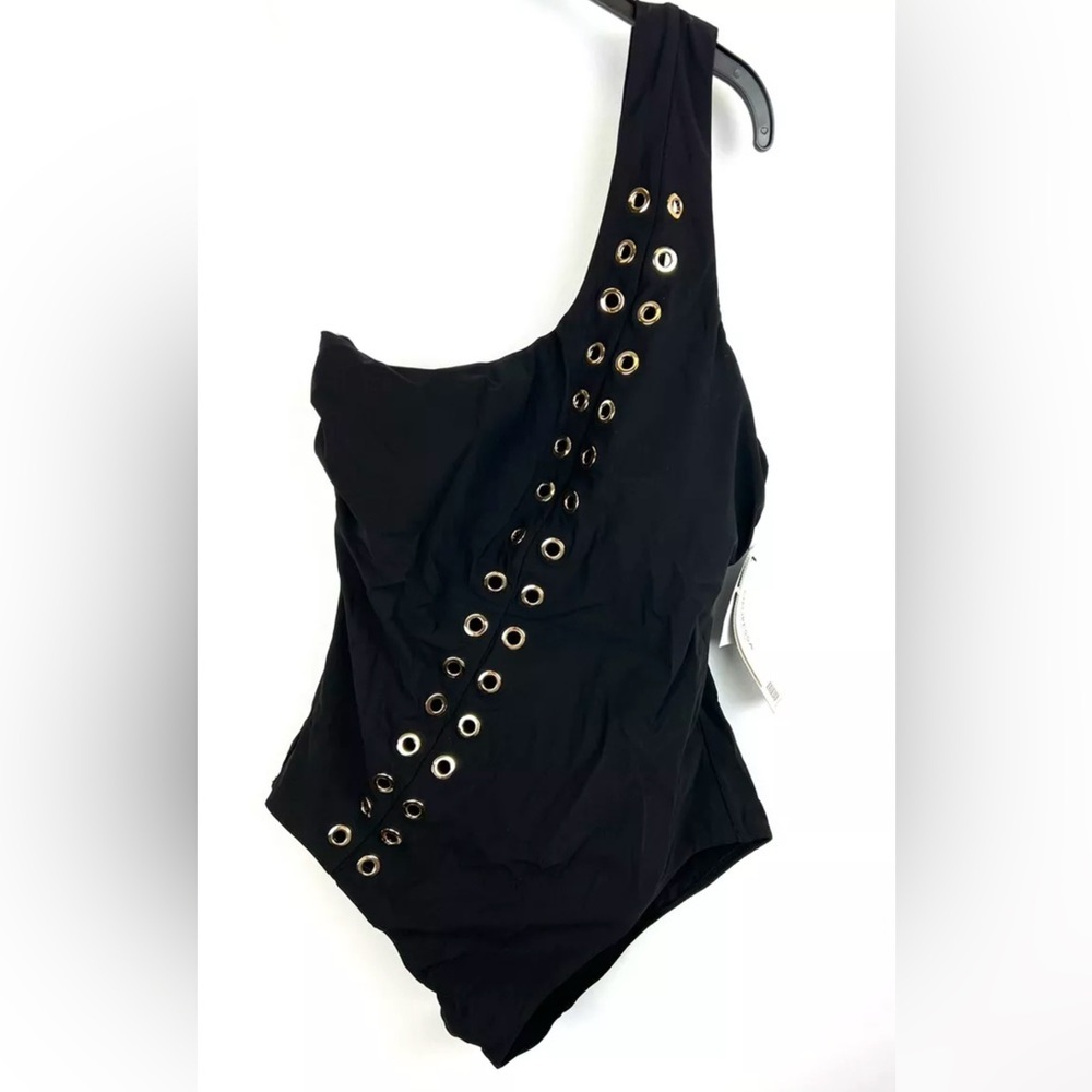 Amoressa Women’s One Shoulder Black One Piece Swimsuit Size 8